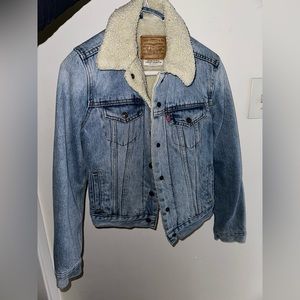 a Levi’s Jean jacket with warm and fluffy in the inside.